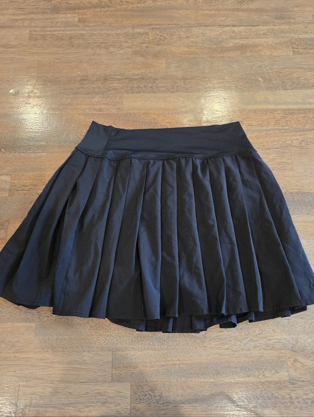 Pleated Mini Tennis Skort, Black